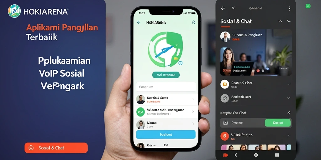 Tampilan antarmuka HOKIARENA yang sederhana dan menarik untuk VoIP Panggilan.