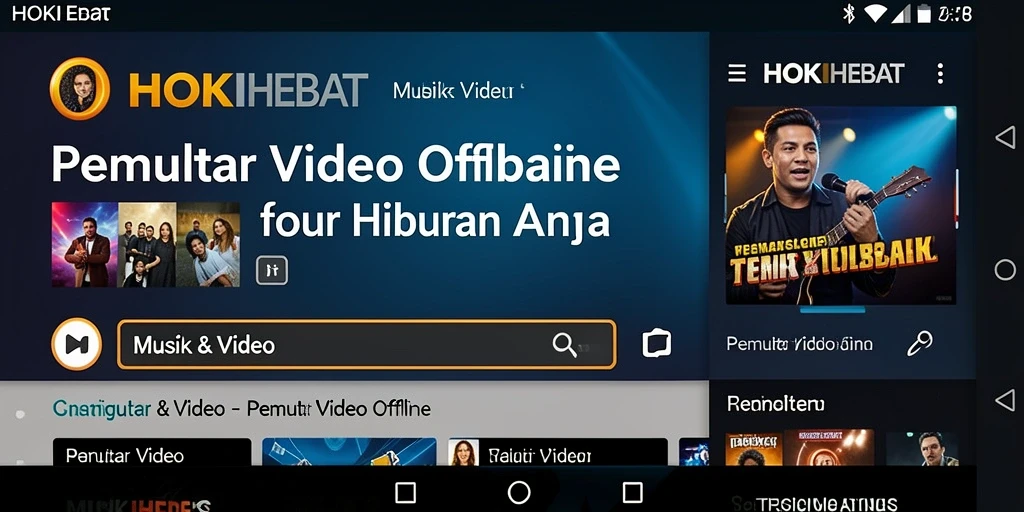 Tampilan antarmuka HOKIHEBAT yang sederhana untuk pemutar video offline.