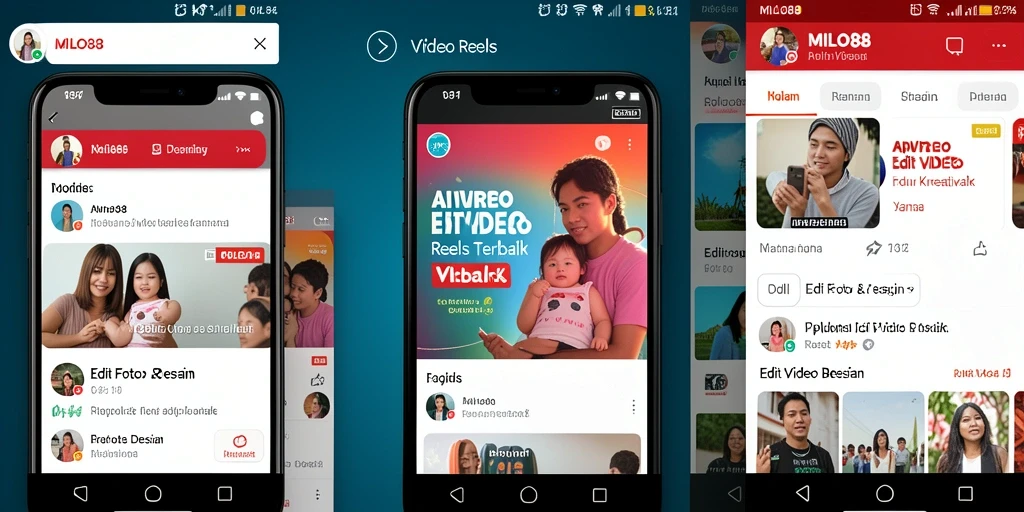 Tampilan antarmuka pengguna MILO88 untuk Edit Video Reels yang intuitif.
