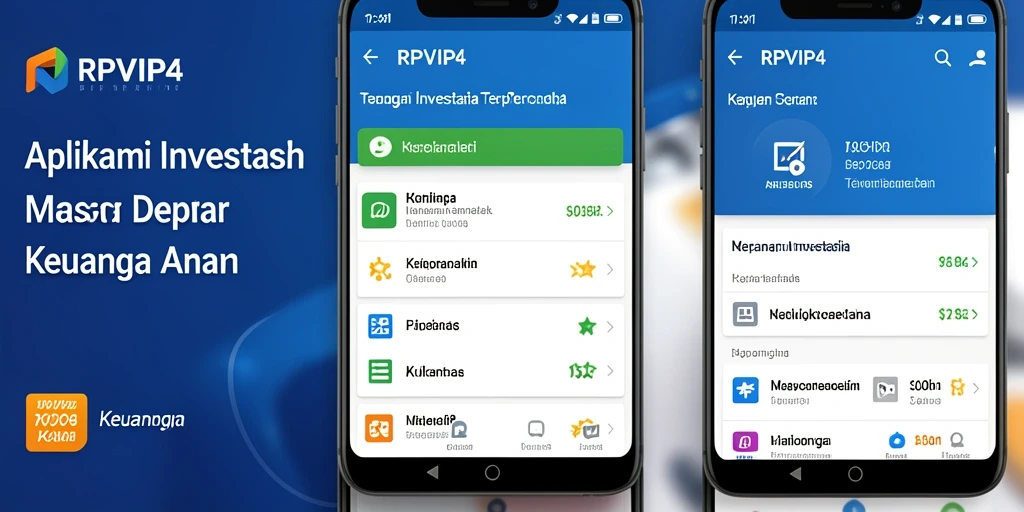 Screenshot RPVIP4 menunjukkan antarmuka yang user-friendly dan fitur investasi yang komprehensif.
