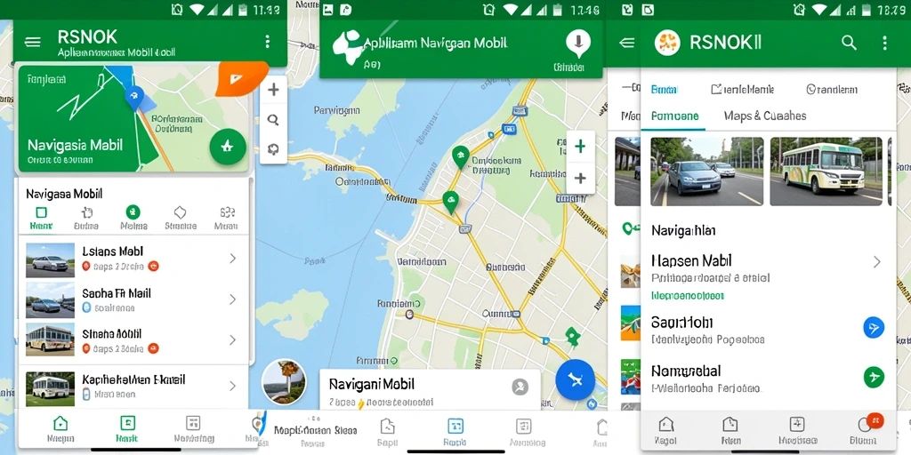 Antarmuka RSNOK dengan fitur Navigasi Mobil yang intuitif.