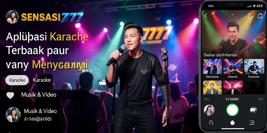 Tampilan antarmuka SENSASI777 dengan pilihan lagu Karaoke.