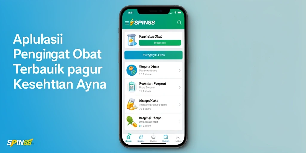 Tampilan antarmuka utama SPIN88 yang sederhana dan efektif sebagai Pengingat Obat.